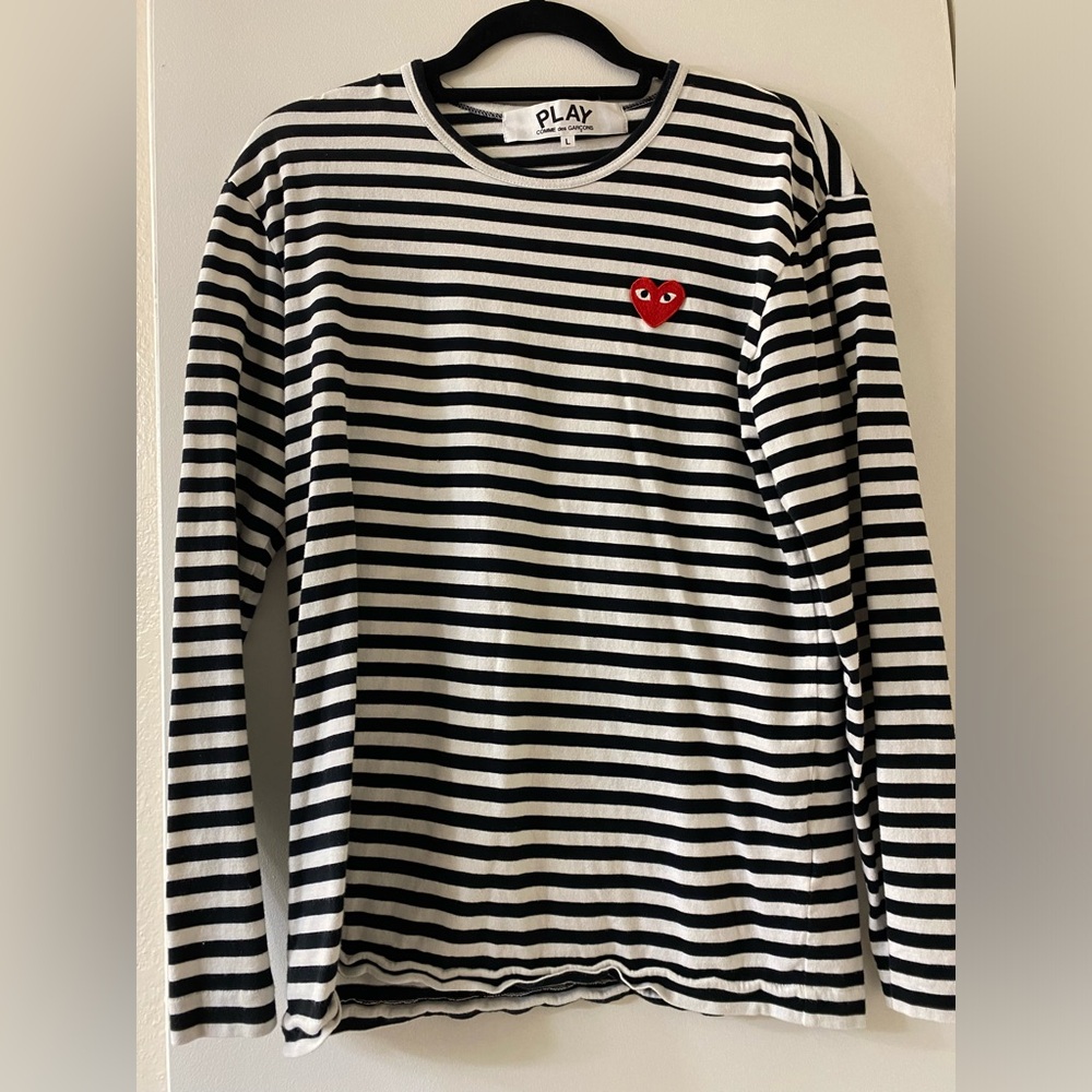 Comme des garçon play striped T-shirt Large